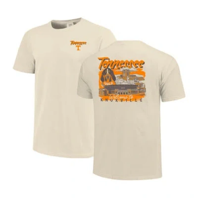 Image One Natural Tennessee Volunteers Comfort Colors Hand-drawn Campus Stack T-shirt In Neutral