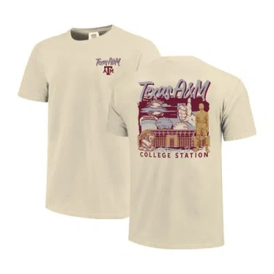 Image One Natural Texas A&m Aggies Comfort Colors Hand-drawn Campus Stack T-shirt In Multi