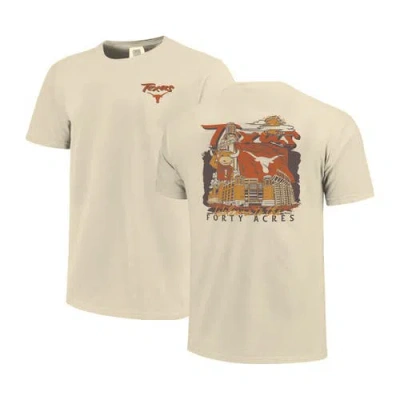 Image One Natural Texas Longhorns Comfort Colors Hand-drawn Campus Stack T-shirt In Neutral