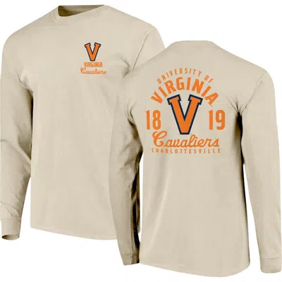 Image One Natural Virginia Cavaliers Comfort Colors Mascot Overlay Long Sleeve T-shirt In Nude