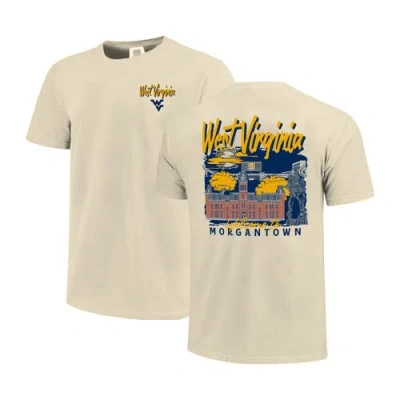 Image One Natural West Virginia Mountaineers Comfort Colors Hand-drawn Campus Stack T-shirt In Neutral