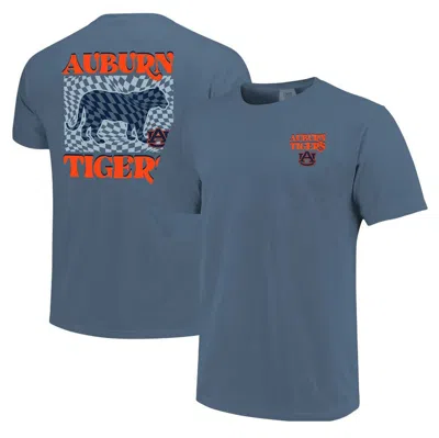 Image One Navy Auburn Tigers Comfort Colors Checkered Mascot T-shirt