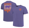 IMAGE ONE PURPLE CLEMSON TIGERS COMFORT COLORS CHECKERED MASCOT T-SHIRT