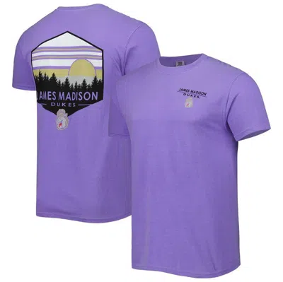 Image One Purple James Madison Dukes Landscape Shield T-shirt