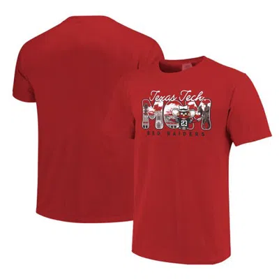 Image One Red Texas Tech Red Raiders Comfort Colors Campus Drawing Mom T-shirt