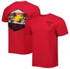 IMAGE ONE RED UNIVERSITY OF TAMPA SPARTANS LANDSCAPE SHIELD T-SHIRT