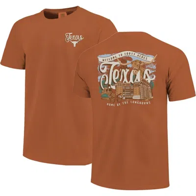 Image One Texas Orange Texas Longhorns Comfort Colors Campus Scene Drawing Script T-shirt