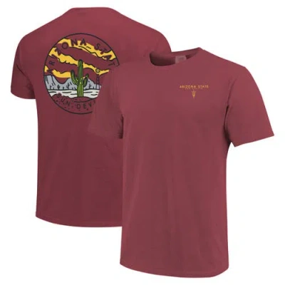 Image One Unisex Maroon Arizona State Sun Devils Scenic Comfort Colors T-shirt In Pink