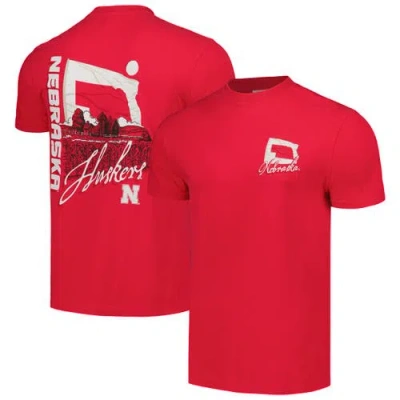 Image One Unisex Scarlet Nebraska Huskers Hyper Local Farming Flag Skyline T-shirt In Red