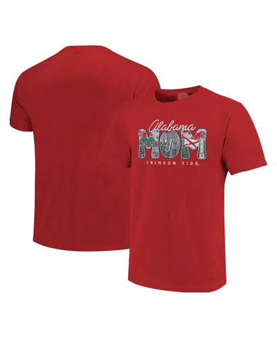 Image One Women's Crimson Alabama Crimson Tide Comfort Colors Campus Drawing Mom T-shirt In Red