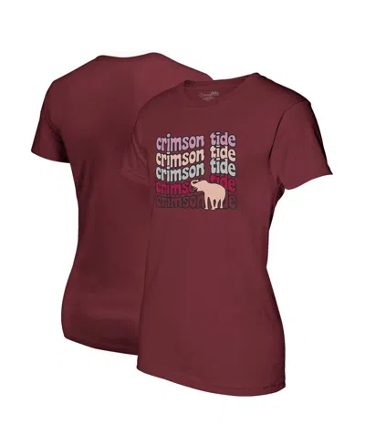 Image One Women's Crimson Alabama Crimson Tide Repeat Slogan Boyfriend T-shirt In Brown