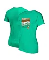 Image One Women's Green Miami Hurricanes Repeat Slogan Boyfriend T-shirt In Green