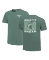 Image One Women's Green Michigan State Spartans Comfort Colors Checkered Mascot T-shirt In Green