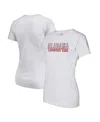 Image One Women's Heather Gray Alabama Crimson Tide Checkered Team Name Wavy Tri-blend T-shirt In White