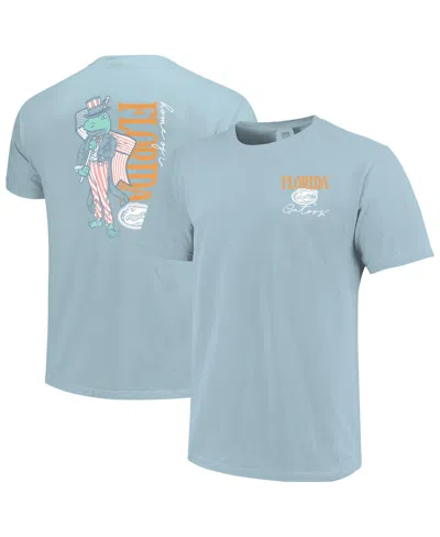 Image One Women's Light Blue Florida Gators Americana Mascot Comfort Colors T-shirt In Black