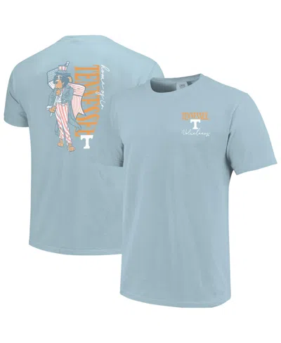 Image One Women's Light Blue Tennessee Volunteers Americana Mascot Comfort Colors T-shirt In Animal Print