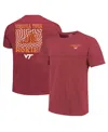 Image One Women's Maroon Virginia Tech Hokies Comfort Colors Checkered Mascot T-shirt In Maroon