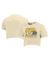 Image One Women's Natural Iowa Hawkeyes Comfort Colors Baseball Cropped T-shirt In Neutral