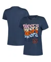 Image One Women's Navy Auburn Tigers Repeat Slogan Boyfriend T-shirt In Blue