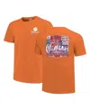 Image One Women's Orange Clemson Tigers Comfort Colors Campus Scene Drawing Script T-shirt In Orange