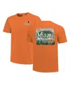 Image One Orange Miami Hurricanes Comfort Colors Campus Scene Drawing Script T-shirt In Multi