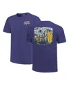 Image One Women's Purple Lsu Tigers Comfort Colors Campus Scene Drawing Script T-shirt