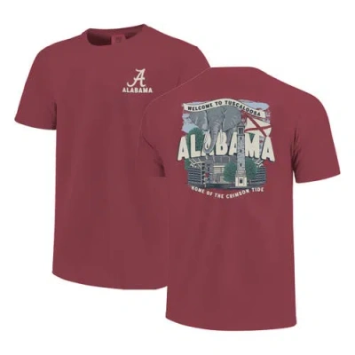 Image One Youth  Crimson Alabama Crimson Tide Comfort Colors Hyperlocal Campus Scene T-shirt