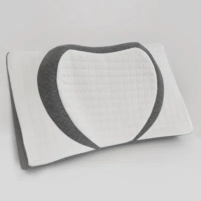 Imaginarium Heart-shaped Ergonomic Cervical Contour Memory Foam Pillow With Cooling Cover In White