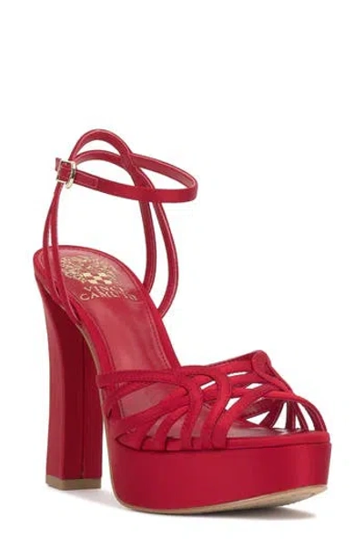 Imagine By Vince Camuto Samlee Platform Ankle Strap Sandal In Red