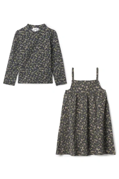 Imagine Kids'  Floral Print Jumper With Mock Neck Top Set In Multi