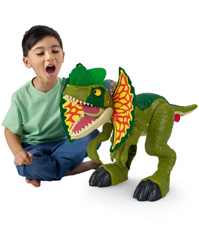 Imaginext Jurassic World Thrash Attack Dilophosaurus Dinosaur Toy With Lights Sounds For Kids In Multi-color