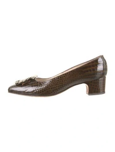 Pre-owned I.magnin Animal Print Pumps In Brown