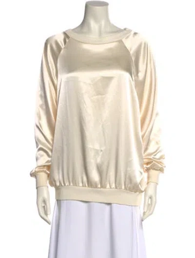 Pre-owned I.magnin Bateau Neckline Long Sleeve Sweatshirt In Neutral