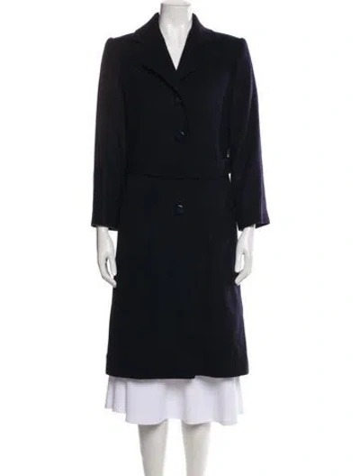 Pre-owned I.magnin Camel Hair Peacoat In Black