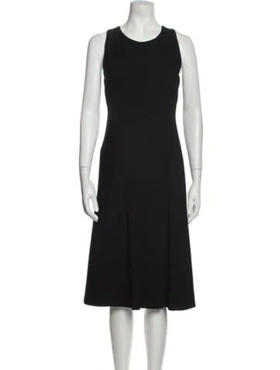 Pre-owned I.magnin Crew Neck Midi Length Dress In Black