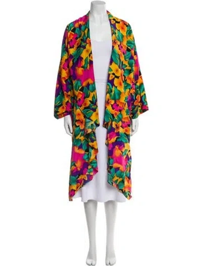 Pre-owned I.magnin Floral Print Robe In Multi