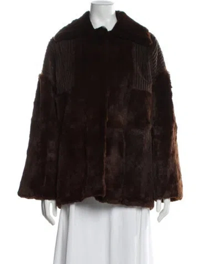 Pre-owned I.magnin Fur Faux Fur Coat In Brown