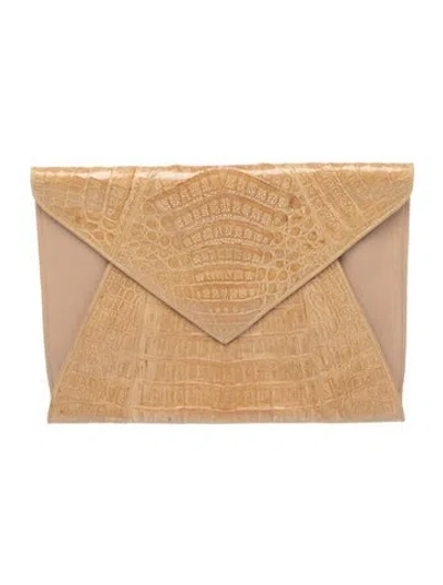 Pre-owned I.magnin Leather Clutch In Neutral