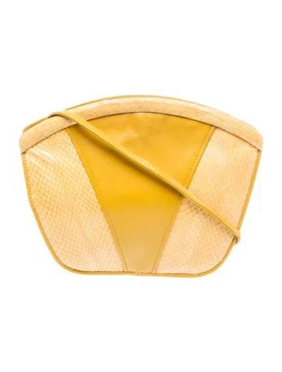 Pre-owned I.magnin Leather Crossbody Bag In Yellow