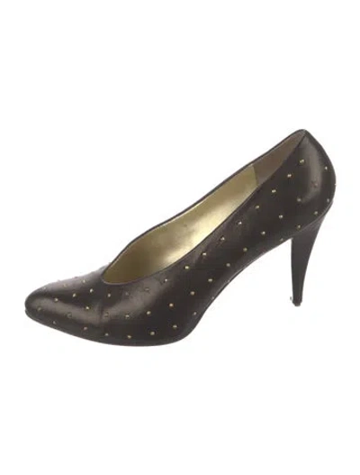 Pre-owned I.magnin Leather Studded Accents Pumps