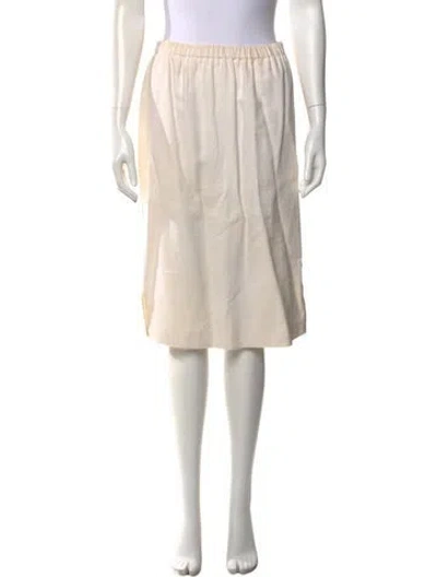 Pre-owned I.magnin Linen Knee-length Skirt In Neutral