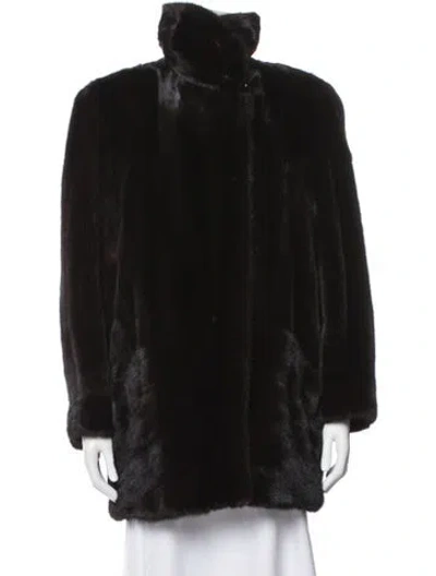 Pre-owned I.magnin Mink Faux Fur Jacket In Black