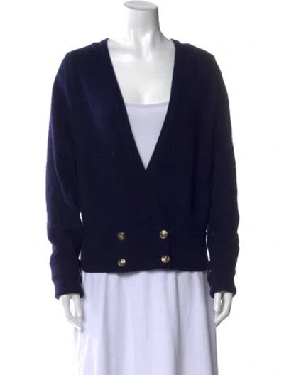 Pre-owned I.magnin Plunge Neckline Sweater In Blue