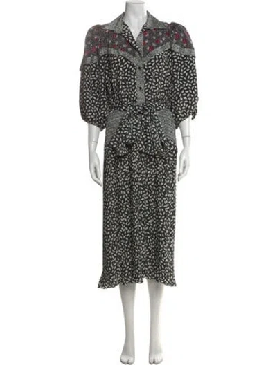 Pre-owned I.magnin Printed Midi Length Dress In Multi