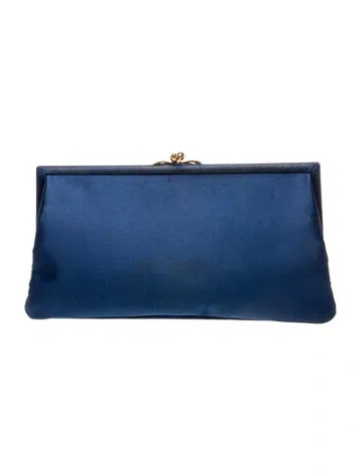 Pre-owned I.magnin Satin Clutch In Blue