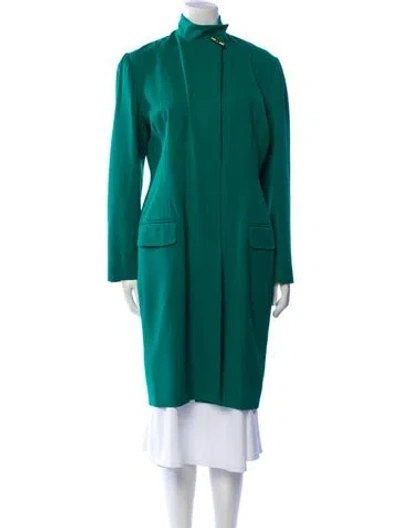 Pre-owned I.magnin Silk Coat In Green