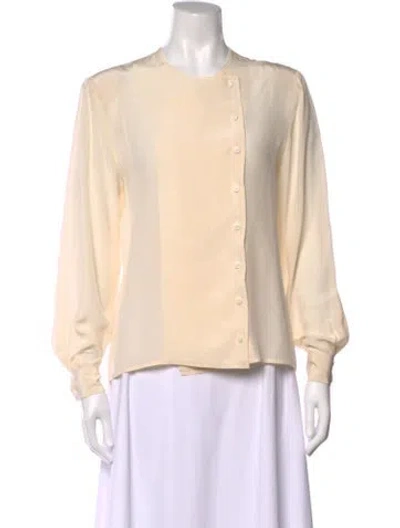 Pre-owned I.magnin Silk Crew Neck Blouse In Neutral
