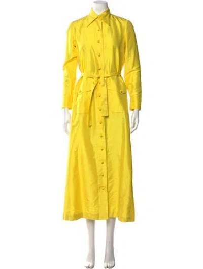 Pre-owned I.magnin Silk Long Dress In Yellow