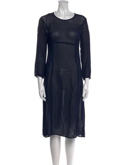 Pre-owned I.magnin Silk Midi Length Dress In Blue