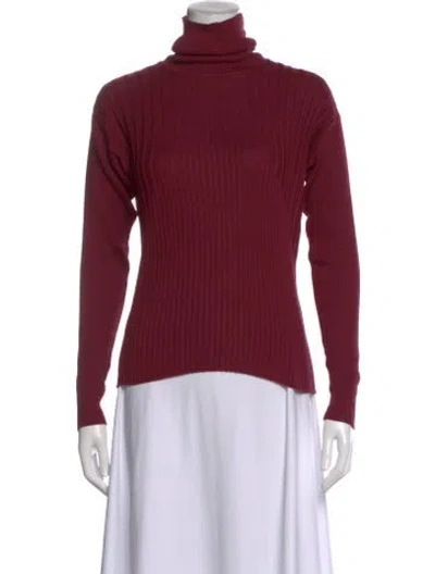 Pre-owned I.magnin Silk Turtleneck Sweater In Burgundy